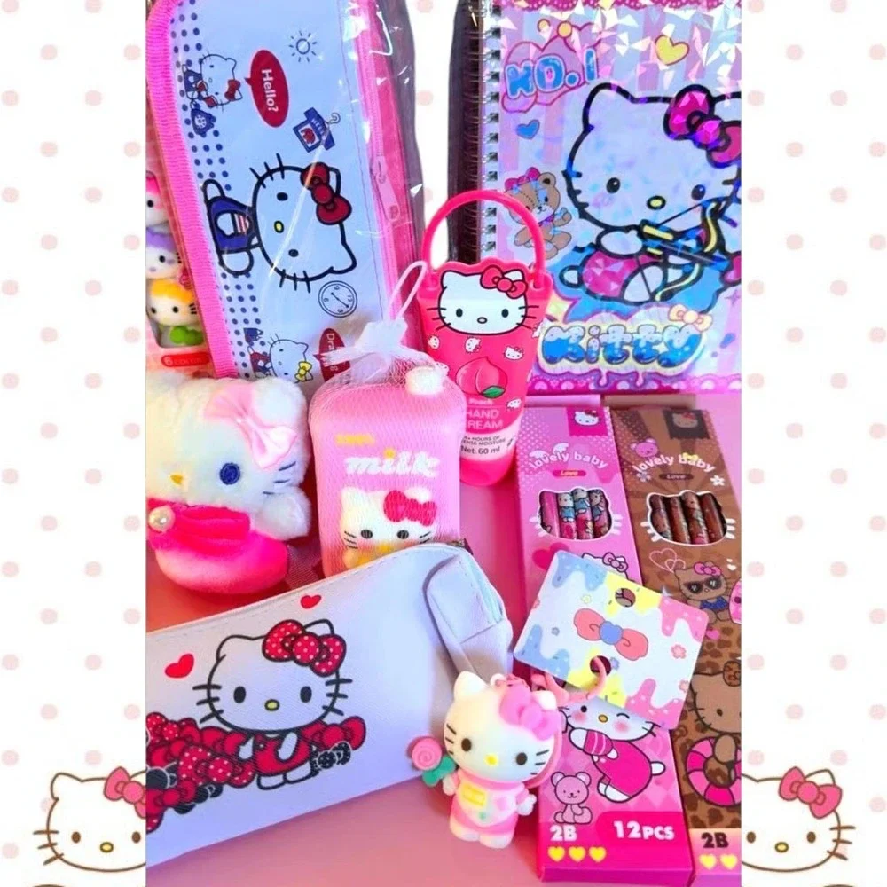 Y2K PINK COQUETTE HELLO KITTY ACCESSORIES STATIONARY LOT NEW